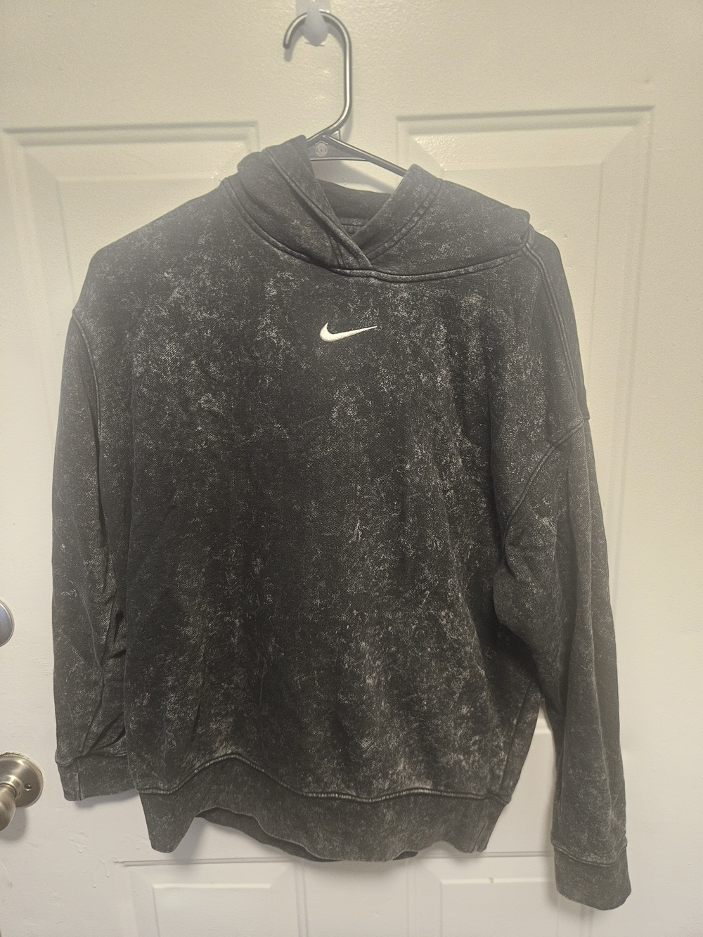 Nike Center Swoosh Acid Wash Fleece Pullover Hoodie